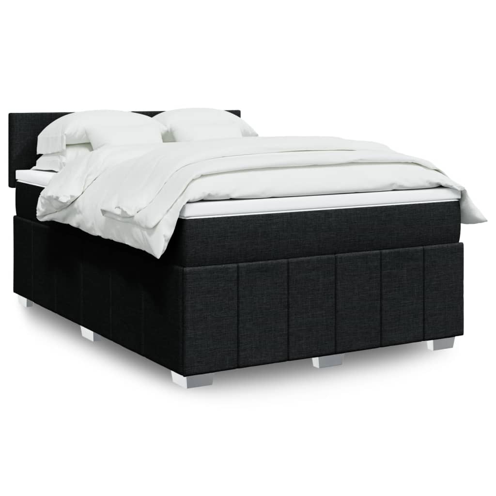 Giroletto a Molle con Materasso Nero 140x190 cm in Tessuto | homemem39
