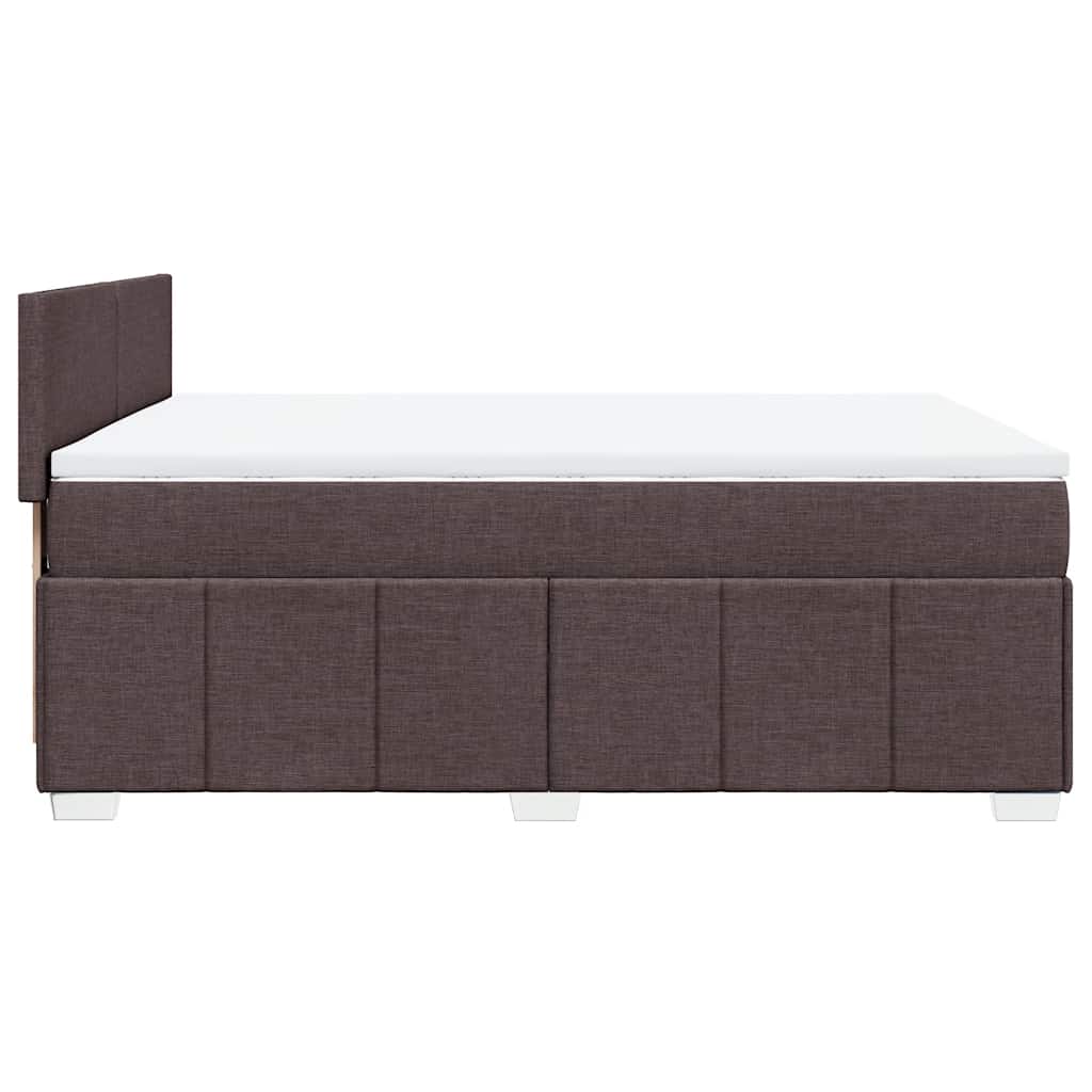 Giroletto a Molle con Materasso Marrone Scuro 140x190cm Tessuto | homemem39