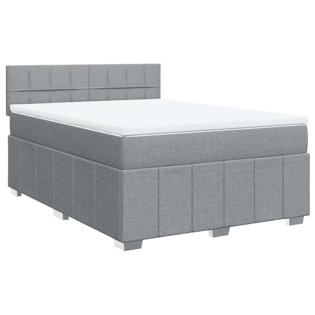Giroletto a Molle con Materasso Grigio Chiaro 140x190cm Tessuto | homemem39