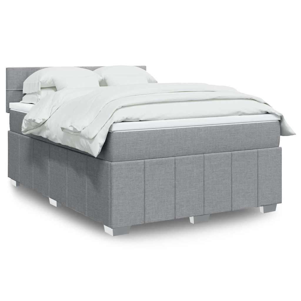 Giroletto a Molle con Materasso Grigio Chiaro 140x190cm Tessuto | homemem39