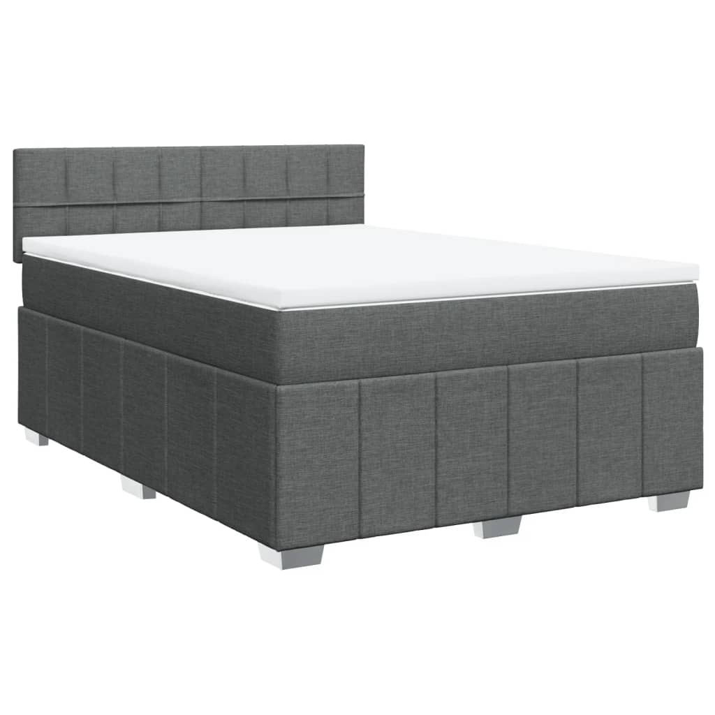 Giroletto a Molle con Materasso Grigio Scuro 140x190 cm Tessuto | homemem39