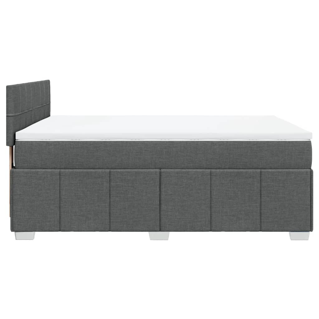 Giroletto a Molle con Materasso Grigio Scuro 140x190 cm Tessuto | homemem39