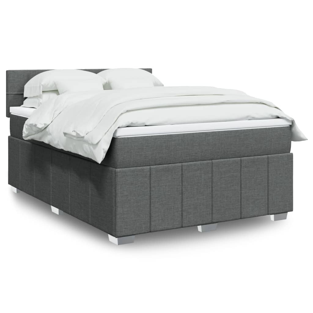 Giroletto a Molle con Materasso Grigio Scuro 140x190 cm Tessuto | homemem39