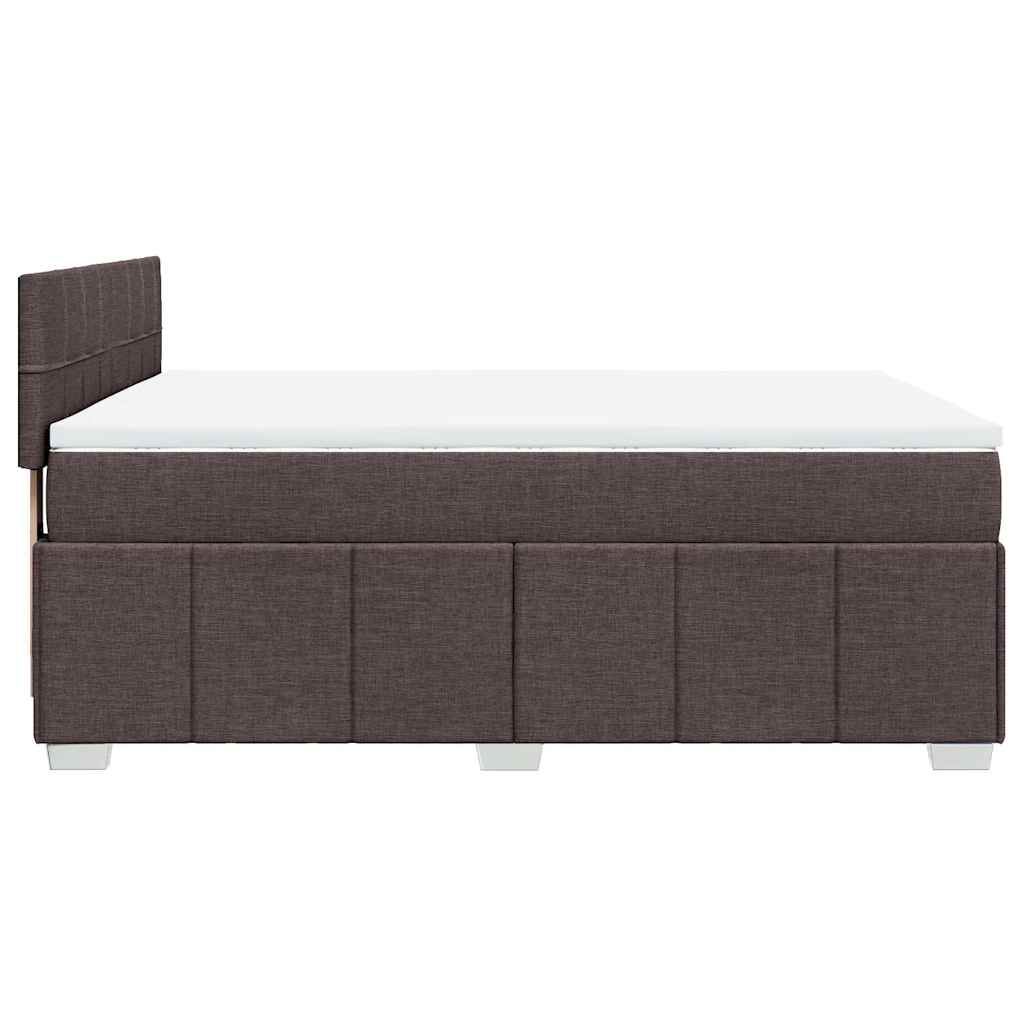 Giroletto a Molle con Materasso Marrone Scuro 140x190cm Tessuto | homemem39