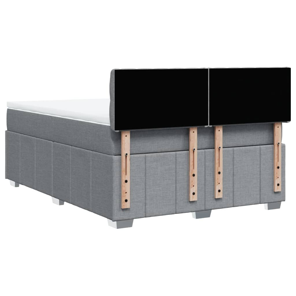 Giroletto a Molle con Materasso Grigio Chiaro 140x190cm Tessuto | homemem39