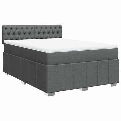 Giroletto a Molle con Materasso Grigio Scuro 140x190 cm Tessuto | homemem39