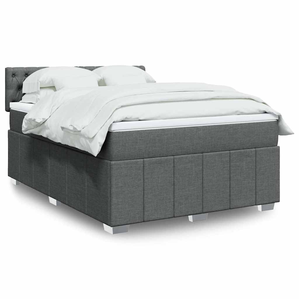 Giroletto a Molle con Materasso Grigio Scuro 140x190 cm Tessuto | homemem39