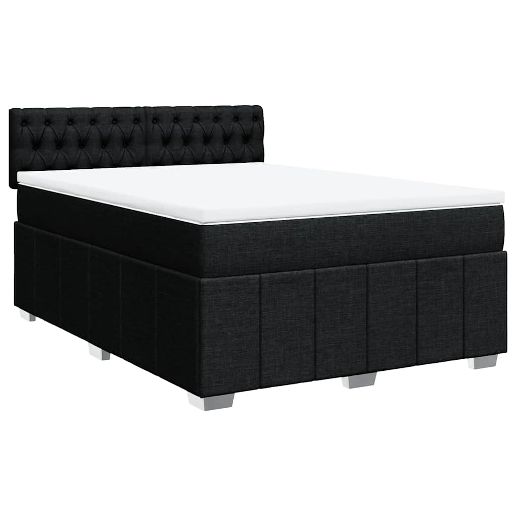 Giroletto a Molle con Materasso Nero 140x190 cm in Tessuto | homemem39