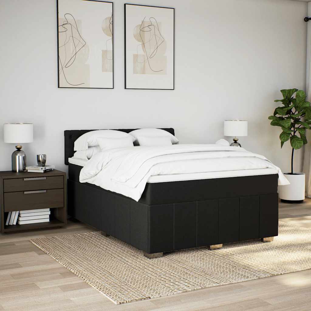 Giroletto a Molle con Materasso Nero 140x190 cm in Tessuto | homemem39