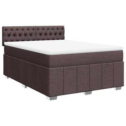 Giroletto a Molle con Materasso Marrone Scuro 140x190cm Tessuto | homemem39