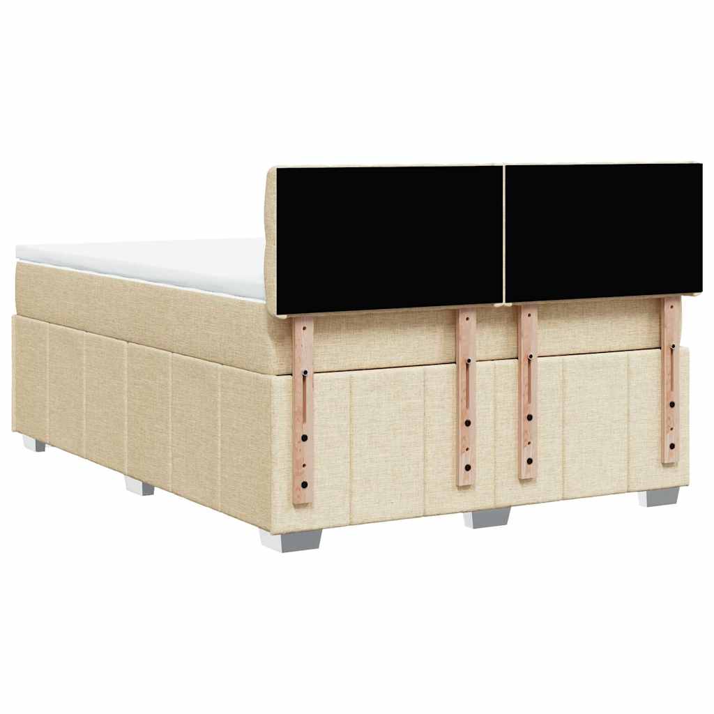 Giroletto a Molle con Materasso Crema 140x19 cm in Tessuto | homemem39
