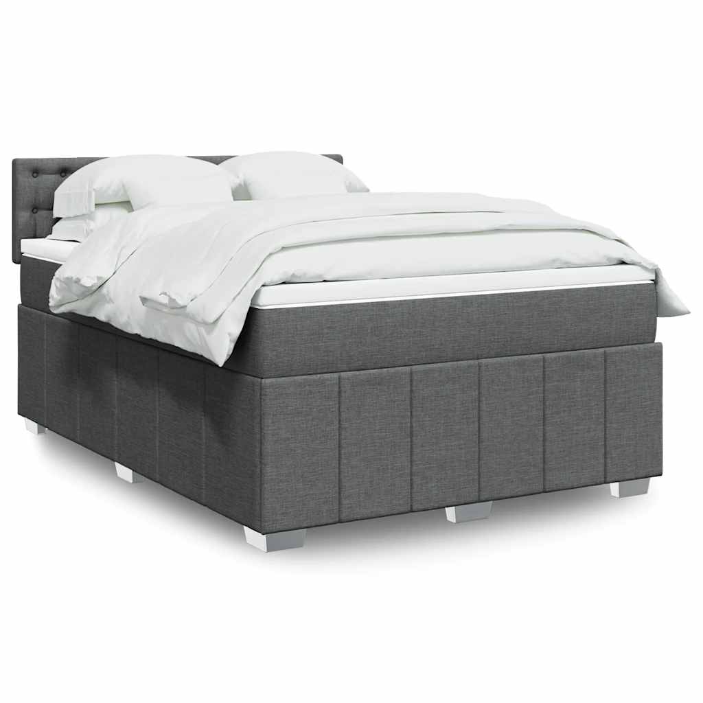 Giroletto a Molle con Materasso Grigio Scuro 140x190 cm Tessuto | homemem39