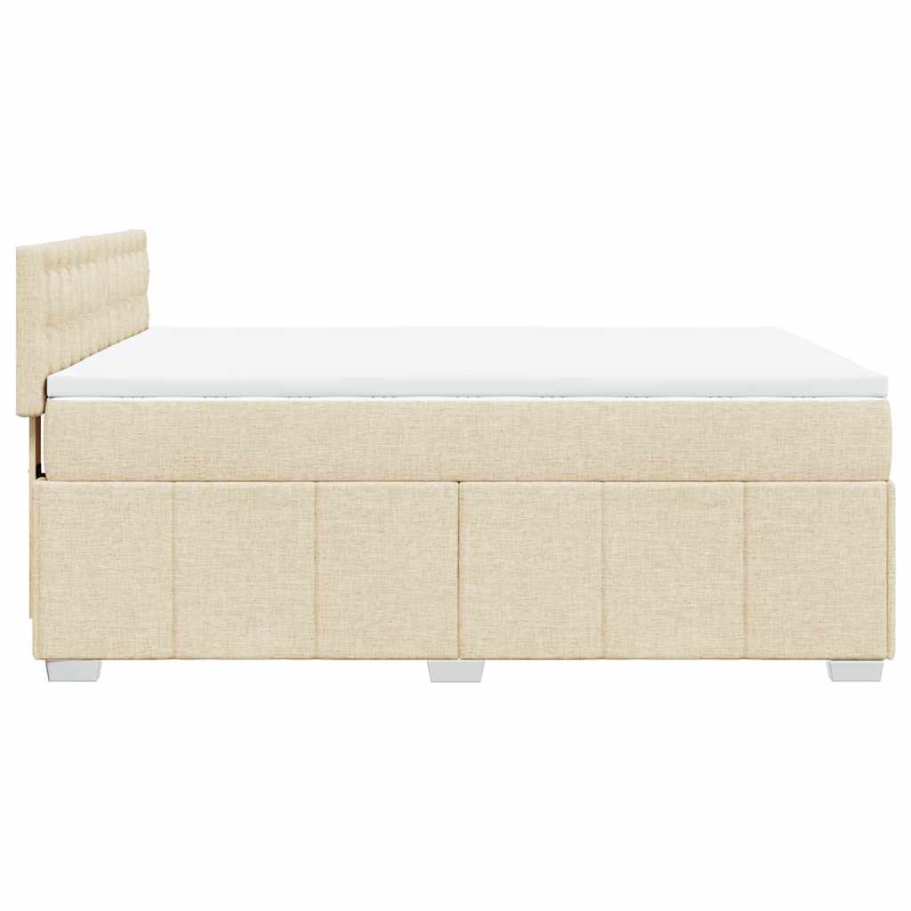 Giroletto a Molle con Materasso Crema 140x19 cm in Tessuto | homemem39