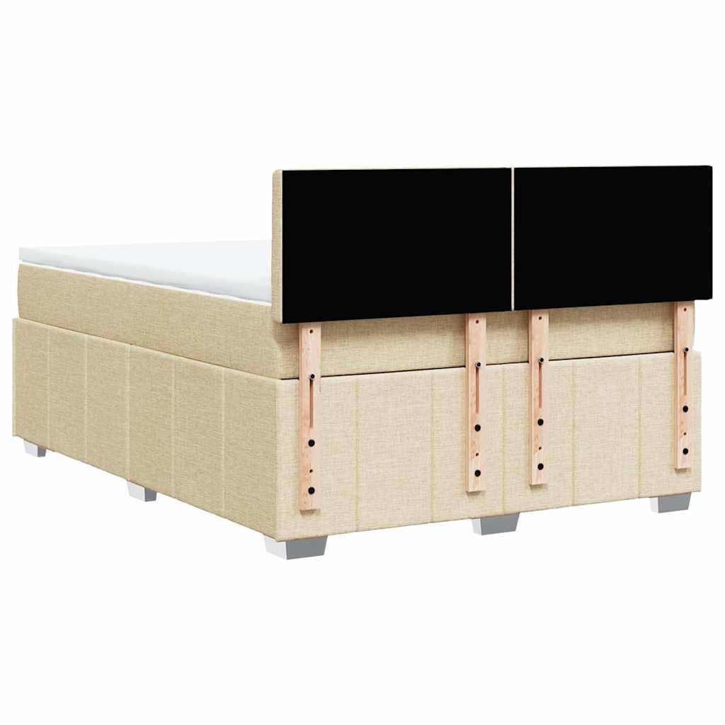 Giroletto a Molle con Materasso Crema 140x19 cm in Tessuto | homemem39