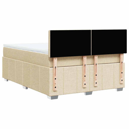 Giroletto a Molle con Materasso Crema 140x19 cm in Tessuto | homemem39