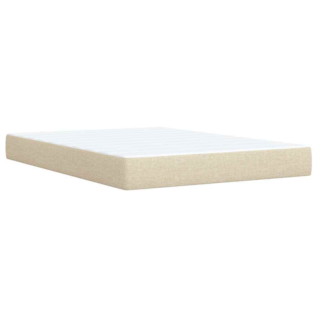 Giroletto a Molle con Materasso Crema 140x19 cm in Tessuto | homemem39