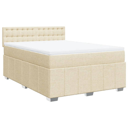 Giroletto a Molle con Materasso Crema 140x200 cm in Tessuto | homemem39