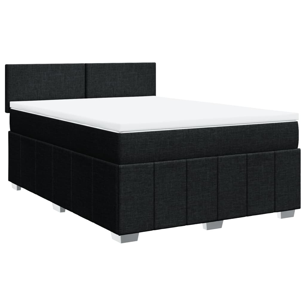 Giroletto a Molle con Materasso Nero 160x200 cm in Tessuto | homemem39