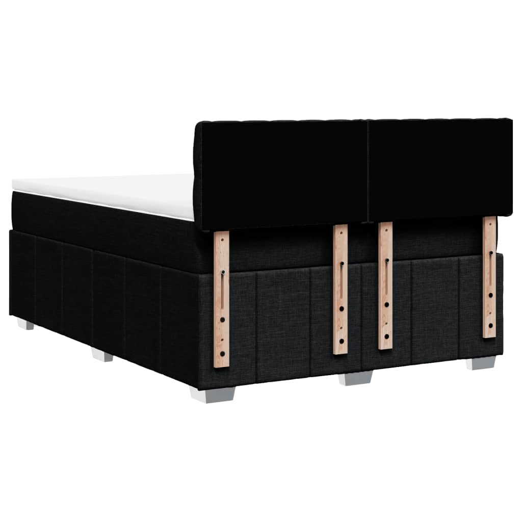 Giroletto a Molle con Materasso Nero 160x200 cm in Tessuto | homemem39