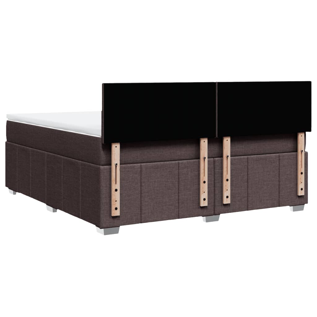 Giroletto a Molle con Materasso Marrone Scuro 180x200cm Tessuto | homemem39