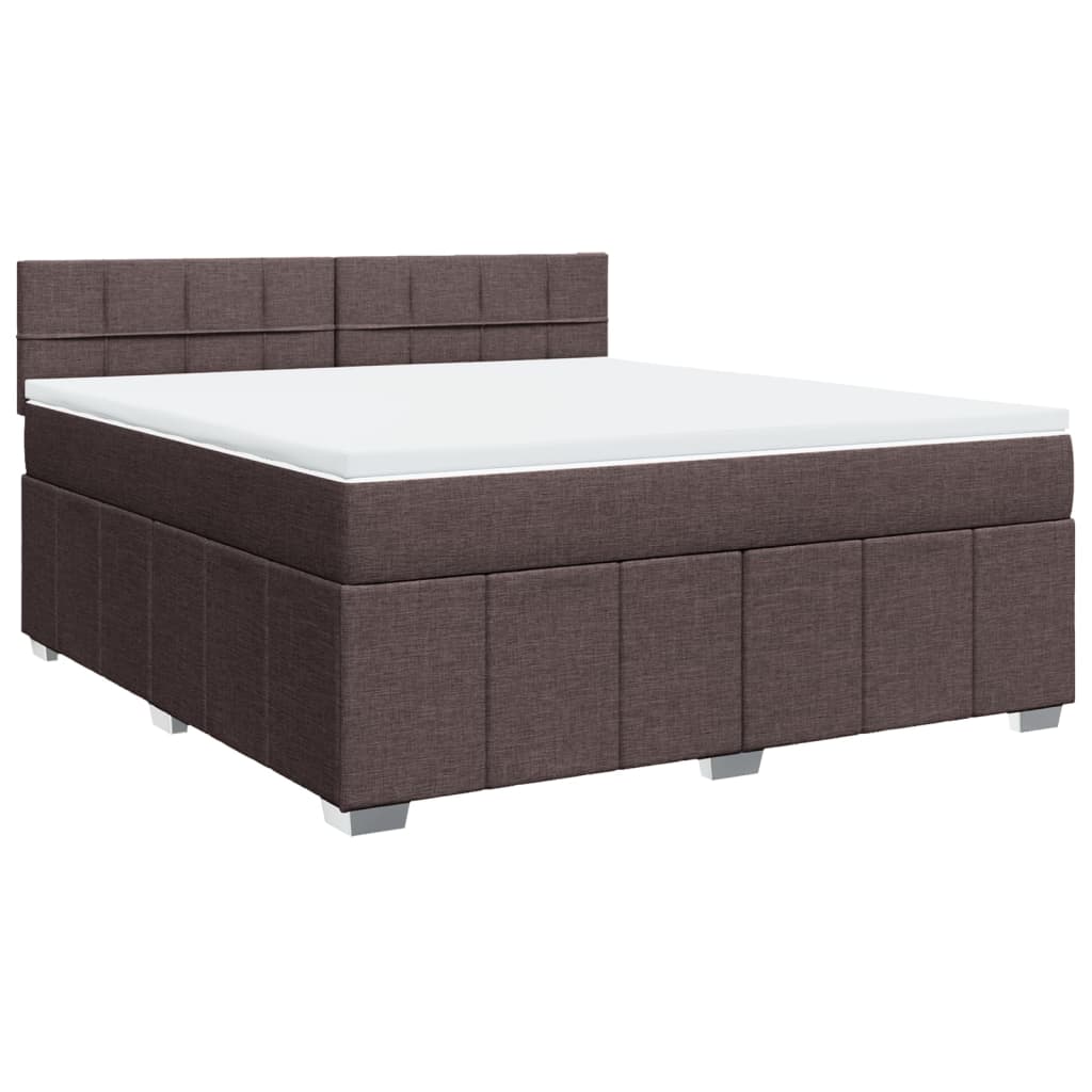 Giroletto a Molle con Materasso Marrone Scuro 180x200cm Tessuto | homemem39