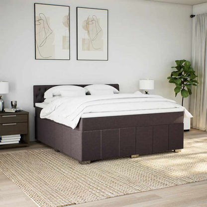 Giroletto a Molle con Materasso Marrone Scuro 180x200cm Tessuto