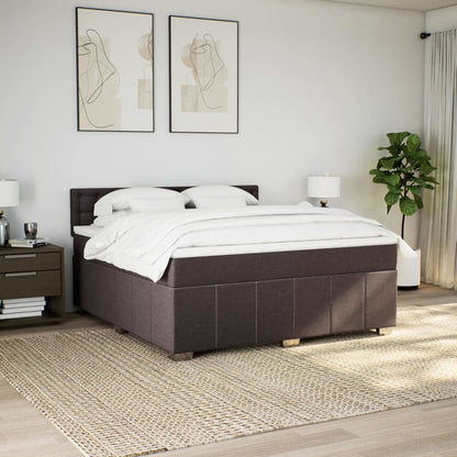 Giroletto a Molle con Materasso Marrone Scuro 180x200cm Tessuto | homemem39