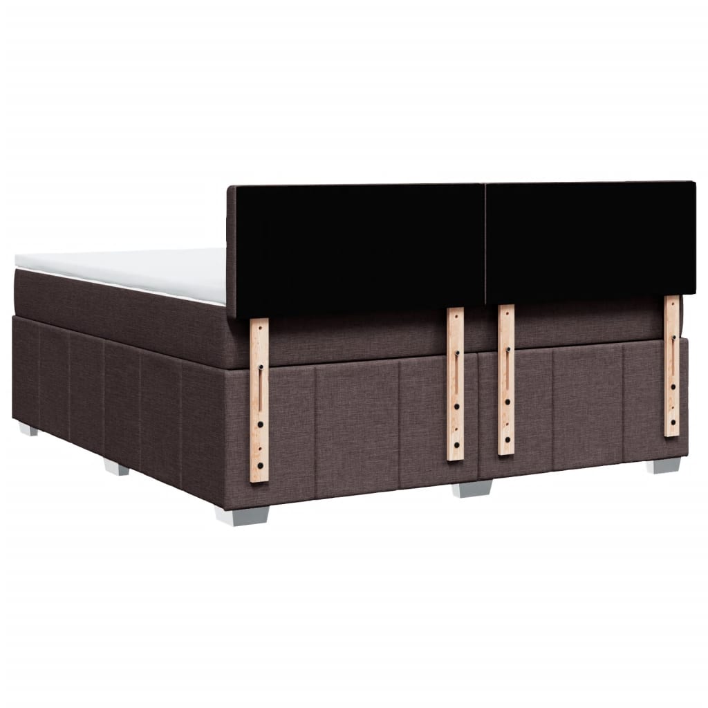 Giroletto a Molle con Materasso Marrone Scuro 180x200cm Tessuto | homemem39