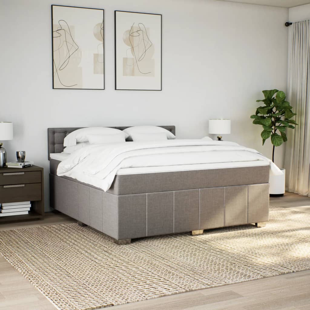 Giroletto a Molle con Materasso Tortora 180x200 cm in Tessuto | homemem39