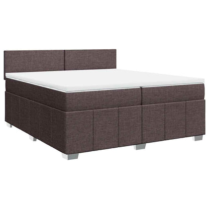 Giroletto a Molle con Materasso Marrone Scuro 200x200cm Tessuto