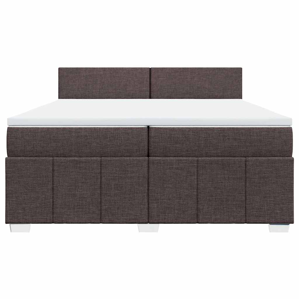 Giroletto a Molle con Materasso Marrone Scuro 200x200cm Tessuto