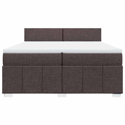 Giroletto a Molle con Materasso Marrone Scuro 200x200cm Tessuto