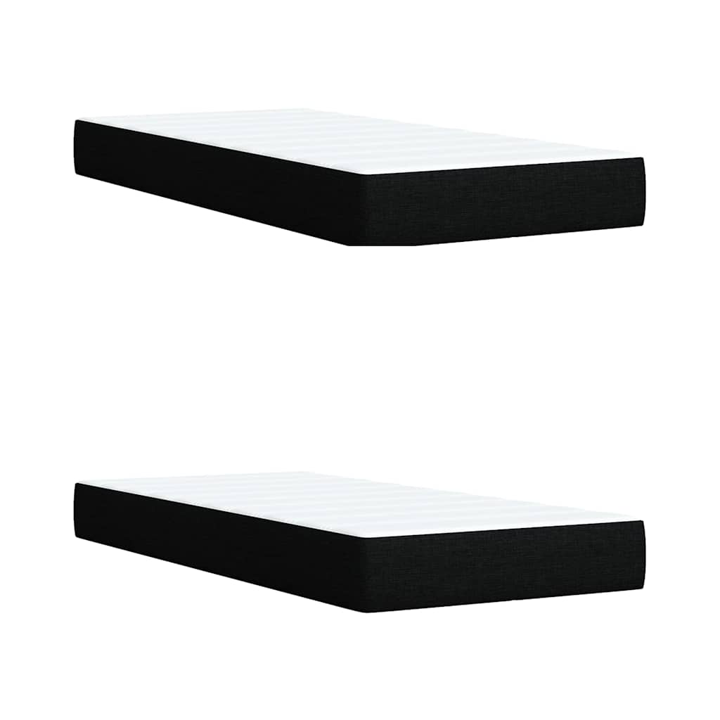 Giroletto a Molle con Materasso Nero 200x200 cm in Tessuto - homemem39