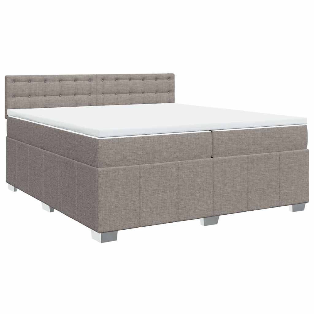 Giroletto a Molle con Materasso Tortora 200x200 cm in Tessuto | homemem39