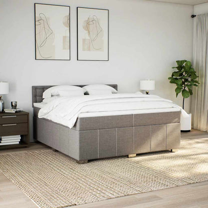 Giroletto a Molle con Materasso Tortora 200x200 cm in Tessuto | homemem39