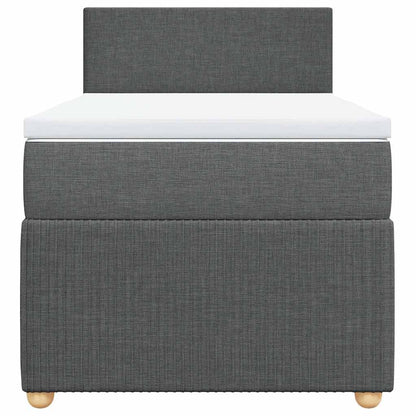 Giroletto a Molle con Materasso Grigio Scuro 80x200 cm Tessuto