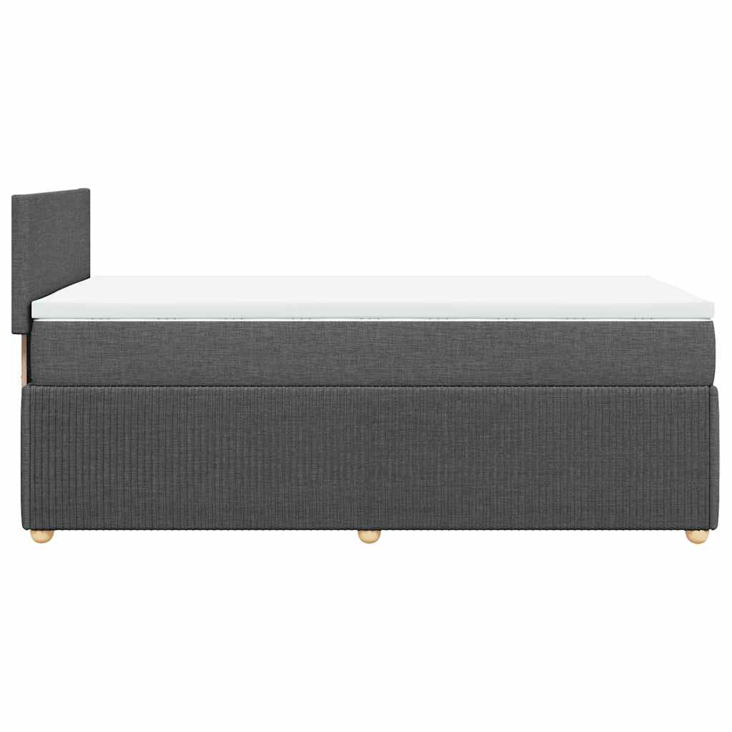 Giroletto a Molle con Materasso Grigio Scuro 80x200 cm Tessuto