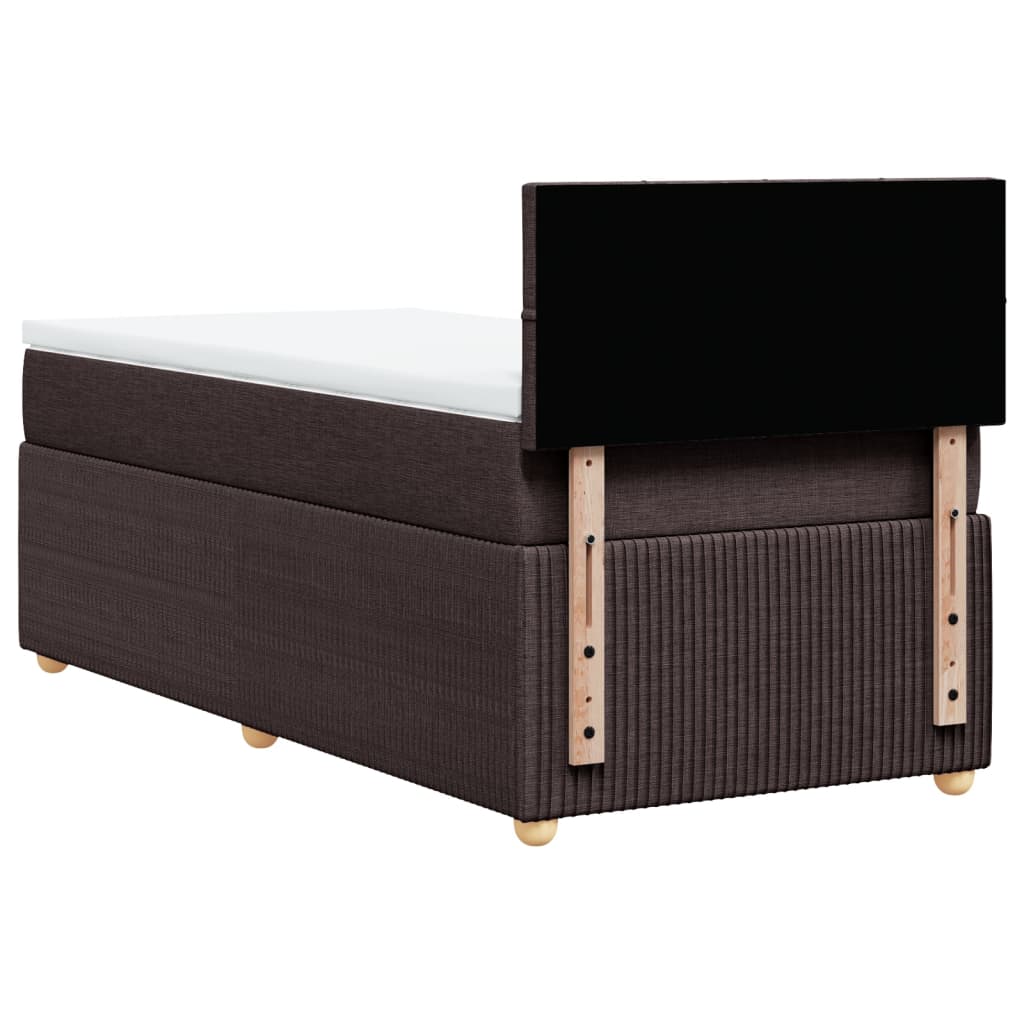 Giroletto a Molle con Materasso Marrone Scuro 80x200 cm Tessuto | homemem39
