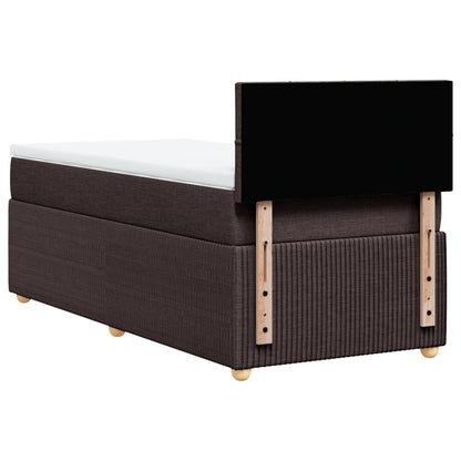 Giroletto a Molle con Materasso Marrone Scuro 80x200 cm Tessuto | homemem39