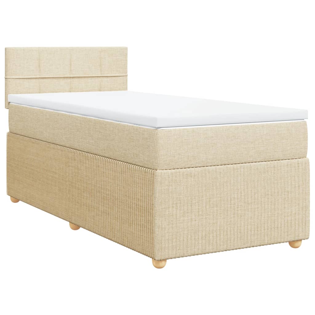 Giroletto a Molle con Materasso Crema 80x200 cm inTessuto | homemem39