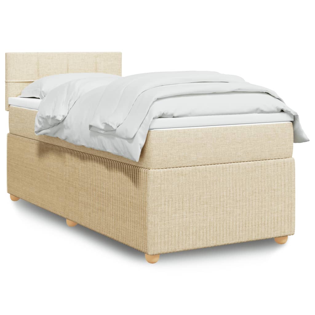 Giroletto a Molle con Materasso Crema 80x200 cm inTessuto | homemem39