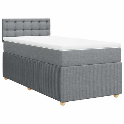 Giroletto a Molle con Materasso Grigio Chiaro 80x200 cm Tessuto