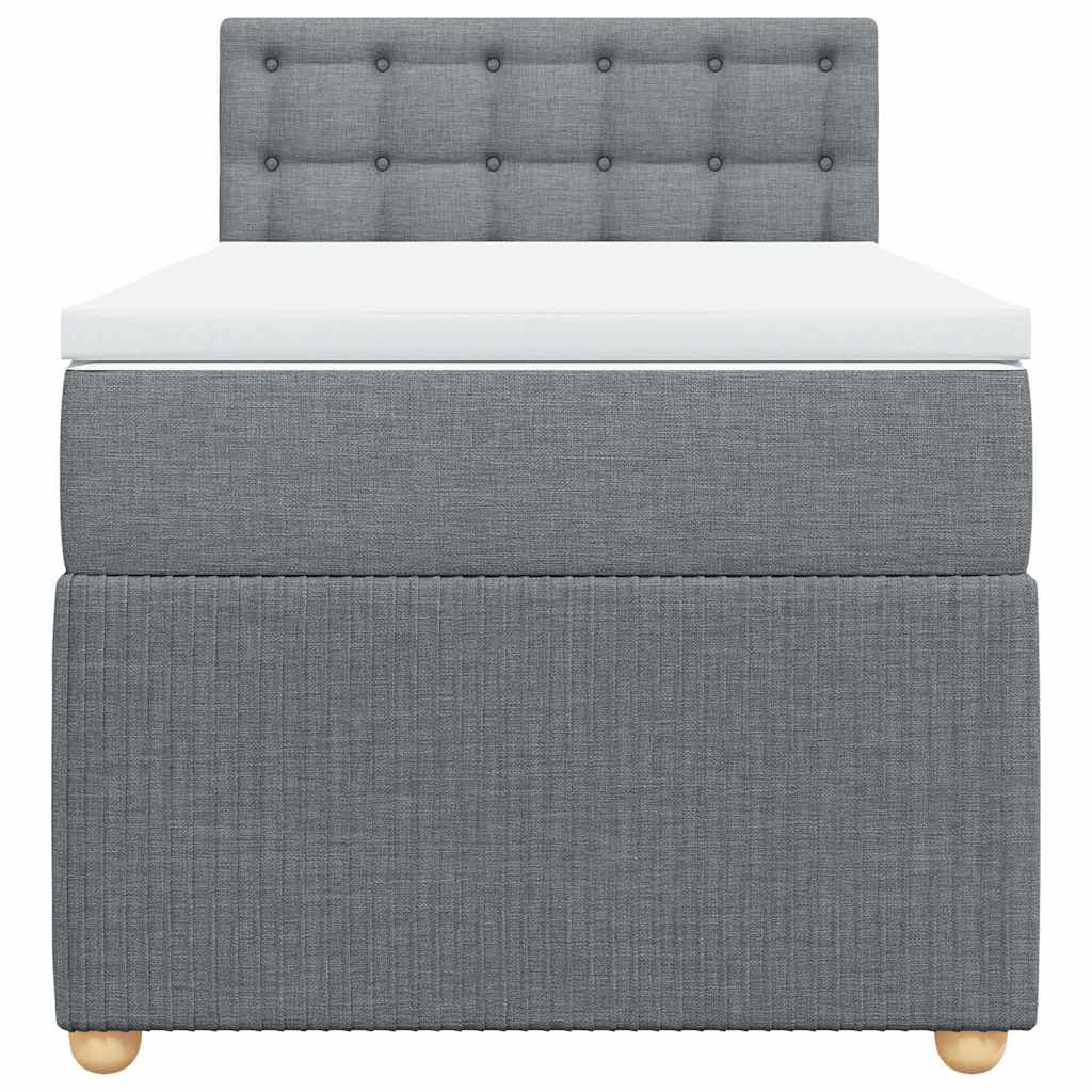 Giroletto a Molle con Materasso Grigio Chiaro 80x200 cm Tessuto