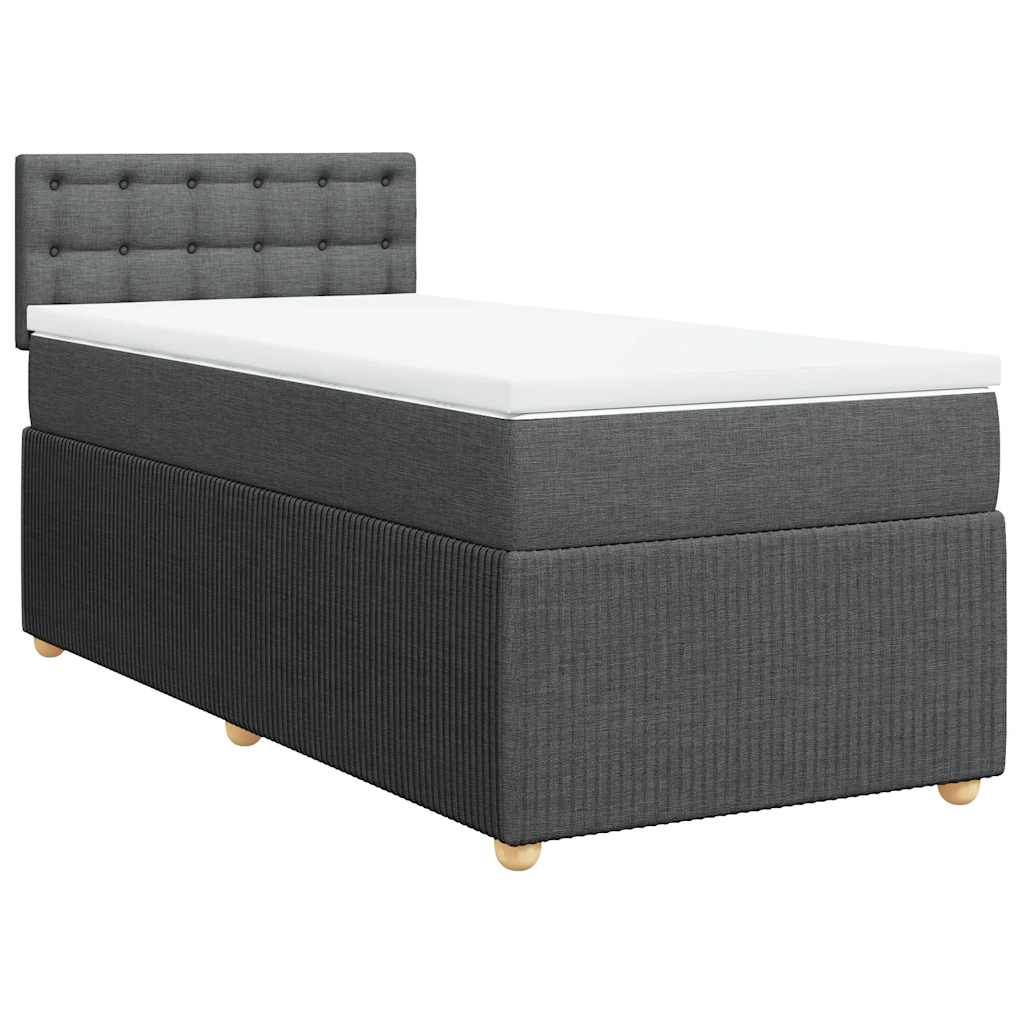 Giroletto a Molle con Materasso Grigio Scuro 80x200 cm Tessuto