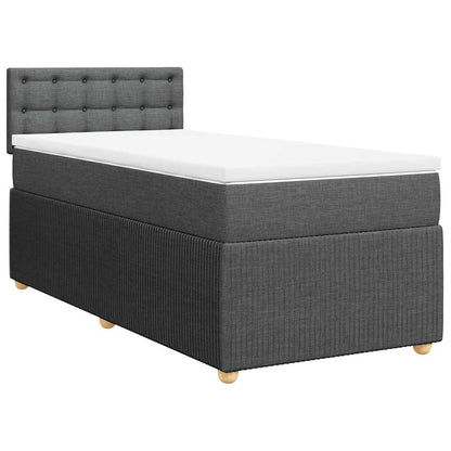 Giroletto a Molle con Materasso Grigio Scuro 80x200 cm Tessuto