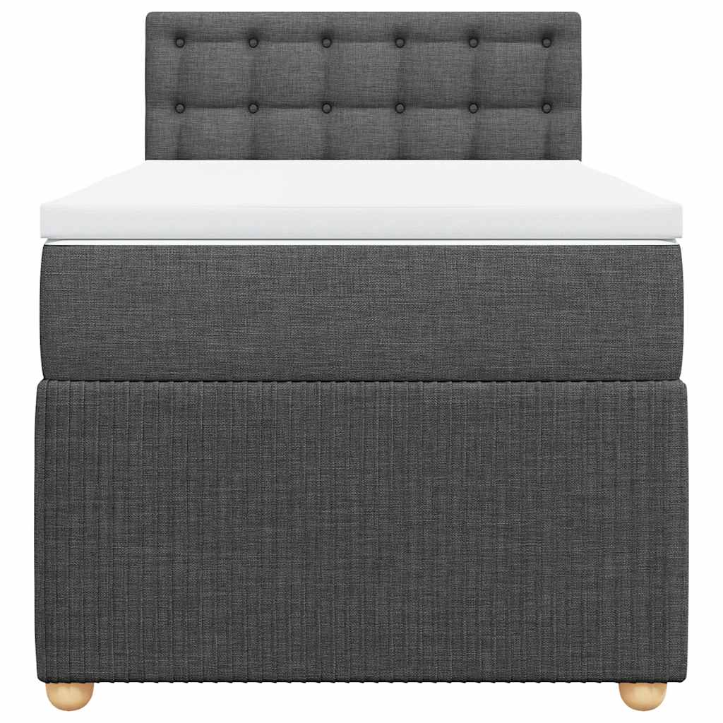 Giroletto a Molle con Materasso Grigio Scuro 80x200 cm Tessuto