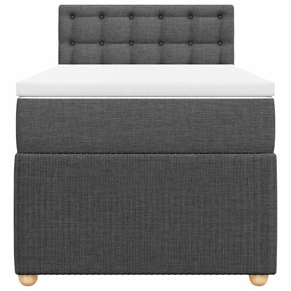 Giroletto a Molle con Materasso Grigio Scuro 80x200 cm Tessuto