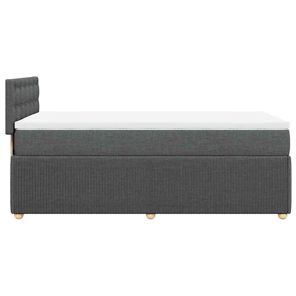 Giroletto a Molle con Materasso Grigio Scuro 80x200 cm Tessuto