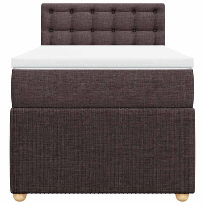 Giroletto a Molle con Materasso Marrone Scuro 80x200 cm Tessuto | homemem39