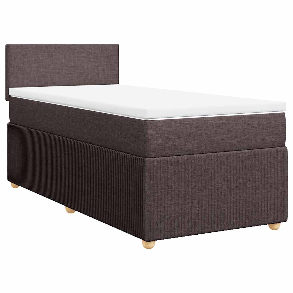 Giroletto a Molle con Materasso Marrone Scuro 90x190cm Tessuto | homemem39